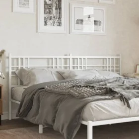 White metal headboard 200 cm by vidaXL, Headboards and footboards - Ref: Foro24-376411, Price: 46,05 €, Discount: %