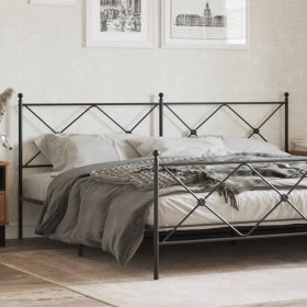 Cabecero de metal negro 200 cm de vidaXL, Cabeceros y pies de cama - Ref: Foro24-376540, Precio: 50,80 €, Descuento: %