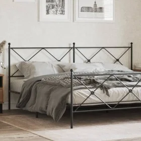 Kopfteil aus schwarzem Metall, 200 cm von vidaXL, Kopf- und Fußteile - Ref: Foro24-376540, Preis: 50,06 €, Rabatt: %