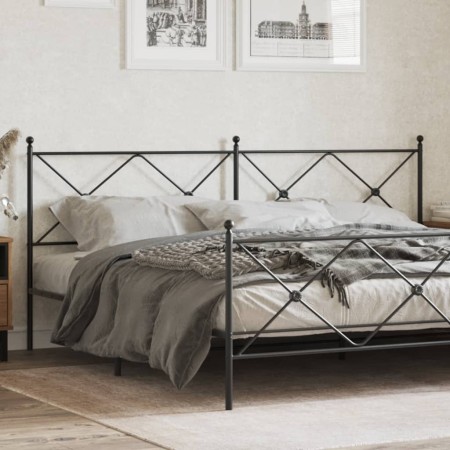 Cabecero de metal negro 200 cm de vidaXL, Cabeceros y pies de cama - Ref: Foro24-376540, Precio: 50,80 €, Descuento: %