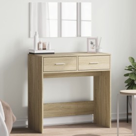 Tocador con espejo color roble Sonoma 80x39x80 cm de vidaXL, Tocadores para dormitorios - Ref: Foro24-840704, Precio: 85,66 €...
