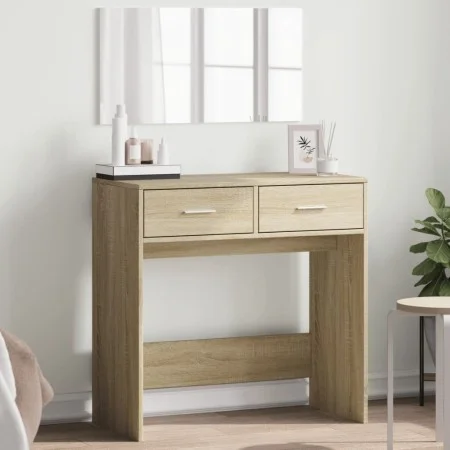 Tocador con espejo color roble Sonoma 80x39x80 cm de vidaXL, Tocadores para dormitorios - Ref: Foro24-840704, Precio: 84,55 €...