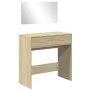 Tocador con espejo color roble Sonoma 80x39x80 cm de vidaXL, Tocadores para dormitorios - Ref: Foro24-840704, Precio: 84,55 €...
