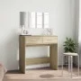 Tocador con espejo color roble Sonoma 80x39x80 cm de vidaXL, Tocadores para dormitorios - Ref: Foro24-840704, Precio: 84,55 €...