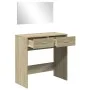 Tocador con espejo color roble Sonoma 80x39x80 cm de vidaXL, Tocadores para dormitorios - Ref: Foro24-840704, Precio: 84,55 €...
