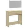 Tocador con espejo color roble Sonoma 80x39x80 cm de vidaXL, Tocadores para dormitorios - Ref: Foro24-840704, Precio: 84,55 €...