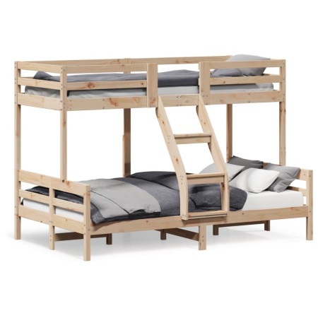 Litera de madera maciza de pino 90x200/120x200 cm de vidaXL, Camas y somieres - Ref: Foro24-3207169, Precio: 321,45 €, Descue...