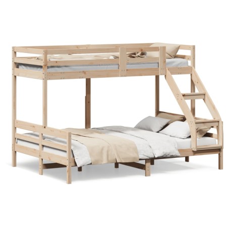 Litera de madera maciza de pino 80x200/140x200 cm de vidaXL, Camas y somieres - Ref: Foro24-3207181, Precio: 336,36 €, Descue...