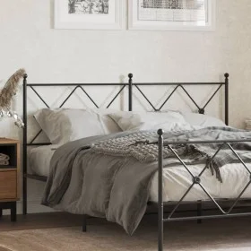 Black metal headboard 160 cm by vidaXL, Headboards and footboards - Ref: Foro24-376537, Price: 48,10 €, Discount: %