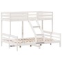 Litera de madera maciza de pino blanco 90x200/140x200 cm de vidaXL, Camas y somieres - Ref: Foro24-3207174, Precio: 370,66 €,...
