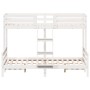Litera de madera maciza de pino blanco 90x200/140x200 cm de vidaXL, Camas y somieres - Ref: Foro24-3207174, Precio: 370,66 €,...