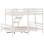 Litera de madera maciza de pino blanco 90x200/140x200 cm de vidaXL, Camas y somieres - Ref: Foro24-3207174, Precio: 370,66 €,...