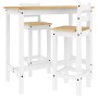 Set de bar 3 piezas madera maciza de pino blanco de vidaXL, muebles para cocinas y comedores - Ref: Foro24-4005692, Precio: 2...