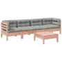 Set de sofás jardín 5 pzas con cojines madera abeto Douglas de vidaXL, Conjuntos de jardín - Ref: Foro24-3299284, Precio: 387...