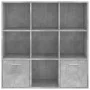 Estantería madera contrachapada gris hormigón 98x30x98 cm de vidaXL, Librerías y estanterías - Ref: Foro24-801120, Precio: 78...