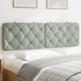 Cabecero de cama acolchado terciopelo gris claro 160 cm de vidaXL, Cabeceros y pies de cama - Ref: Foro24-374733, Precio: 74,...