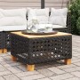 Mesa de jardín ratán PE y madera acacia negro 55x55x36 cm de vidaXL, Mesas de jardín - Ref: Foro24-365929, Precio: 68,68 €, D...