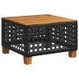 Garden table PE rattan and black acacia wood 55x55x36 cm by vidaXL, Garden tables - Ref: Foro24-365929, Price: 78,35 €, Disco...