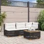 Garden table PE rattan and black acacia wood 55x55x36 cm by vidaXL, Garden tables - Ref: Foro24-365929, Price: 78,35 €, Disco...