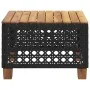 Garden table PE rattan and black acacia wood 55x55x36 cm by vidaXL, Garden tables - Ref: Foro24-365929, Price: 78,35 €, Disco...