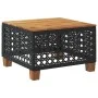 Garden table PE rattan and black acacia wood 55x55x36 cm by vidaXL, Garden tables - Ref: Foro24-365929, Price: 78,35 €, Disco...