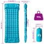 Colchón de camping autoinflable con almohada 1 persona azul de vidaXL, Colchones de aire - Ref: Foro24-4007096, Precio: 46,78...