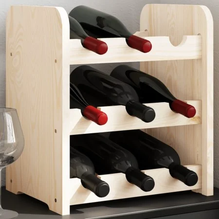 Botellero de madera maciza de pino 33x25x37 cm de vidaXL, Botelleros - Ref: Foro24-4007553, Precio: 17,22 €, Descuento: %