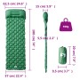 Colchón de camping inflable con almohada 1 persona verde de vidaXL, Colchones de aire - Ref: Foro24-4007111, Precio: 34,06 €,...