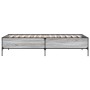 Estructura cama madera ingeniería metal gris Sonoma 75x190 cm de vidaXL, Camas y somieres - Ref: Foro24-844994, Precio: 74,46...