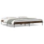 Estructura cama madera ingeniería metal roble ahumado 180x200cm de vidaXL, Camas y somieres - Ref: Foro24-845003, Precio: 114...