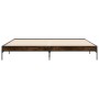 Estructura cama madera ingeniería metal roble ahumado 180x200cm de vidaXL, Camas y somieres - Ref: Foro24-845003, Precio: 114...