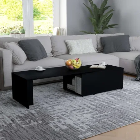 Mesa de centro madera contrachapada negro 150x50x35 cm de vidaXL, Mesas de centro - Ref: Foro24-801338, Precio: 73,58 €, Desc...