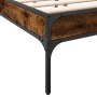 Estructura cama madera ingeniería metal roble ahumado 135x190cm de vidaXL, Camas y somieres - Ref: Foro24-845043, Precio: 85,...
