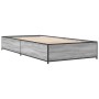 Estructura cama madera ingeniería metal gris Sonoma 90x190 cm de vidaXL, Camas y somieres - Ref: Foro24-845119, Precio: 87,45...