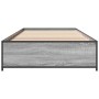 Estructura cama madera ingeniería metal gris Sonoma 90x190 cm de vidaXL, Camas y somieres - Ref: Foro24-845119, Precio: 87,45...