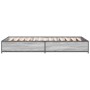 Estructura cama madera ingeniería metal gris Sonoma 90x190 cm de vidaXL, Camas y somieres - Ref: Foro24-845119, Precio: 87,45...