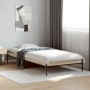 Estructura cama madera ingeniería metal roble Sonoma 75x190 cm de vidaXL, Camas y somieres - Ref: Foro24-845057, Precio: 59,4...