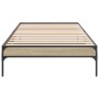 Estructura cama madera ingeniería metal roble Sonoma 75x190 cm de vidaXL, Camas y somieres - Ref: Foro24-845057, Precio: 59,4...