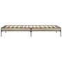 Estructura cama madera ingeniería metal roble Sonoma 75x190 cm de vidaXL, Camas y somieres - Ref: Foro24-845057, Precio: 59,4...