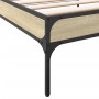 Estructura cama madera ingeniería metal roble Sonoma 75x190 cm de vidaXL, Camas y somieres - Ref: Foro24-845057, Precio: 59,4...