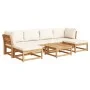 Juego de muebles jardín 7 pzas con cojines madera maciza acacia de vidaXL, Sofás modulares de exterior - Ref: Foro24-3214299,...