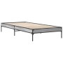 Estructura cama madera ingeniería metal gris Sonoma 90x200 cm de vidaXL, Camas y somieres - Ref: Foro24-845034, Precio: 64,34...