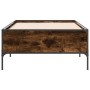 Estructura cama madera ingeniería metal roble ahumado 90x200 cm de vidaXL, Camas y somieres - Ref: Foro24-844968, Precio: 76,...