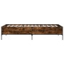 Estructura cama madera ingeniería metal roble ahumado 90x200 cm de vidaXL, Camas y somieres - Ref: Foro24-844968, Precio: 76,...