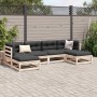 Juego de sofás de jardín 6 pzas con cojines madera maciza pino de vidaXL, Conjuntos de jardín - Ref: Foro24-3295818, Precio: ...