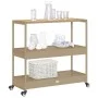 Bar cart 3 levels PE rattan and solid beige acacia wood by vidaXL, Kitchen and dining carts - Ref: Foro24-368725, Price: 163,...