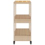 Carrito de bar 3 niveles ratán PE y madera maciza acacia beige de vidaXL, Carros de cocina y comedor - Ref: Foro24-368725, Pr...