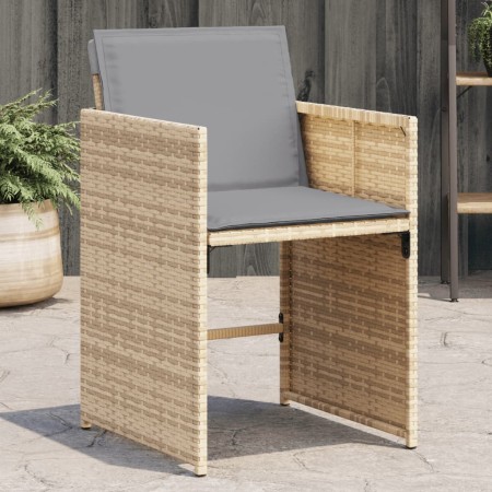 Sillones jardín con cojines 4 uds ratán sintético beige mezcla de vidaXL, Sillas de jardín - Ref: Foro24-4007461, Precio: 167...