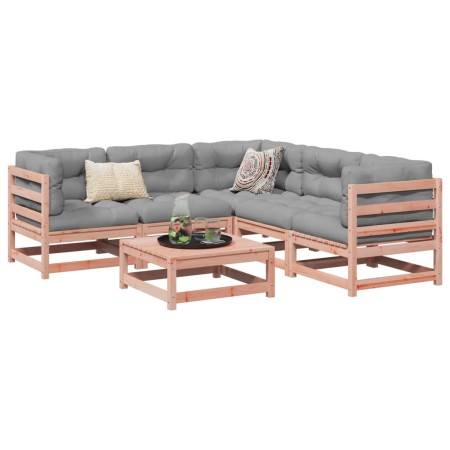 Set de sofás jardín 6 pzas con cojines madera abeto Douglas de vidaXL, Conjuntos de jardín - Ref: Foro24-3299447, Precio: 544...