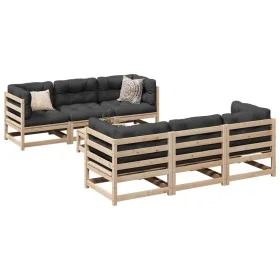 Set de sofás jardín 7 pzas con cojines madera maciza pino de vidaXL, Conjuntos de jardín - Ref: Foro24-3299301, Precio: 640,8...